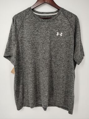 Under Armour Heatgear Men's Gray Heathered Short Sleeve Tee Size 2XL Loose